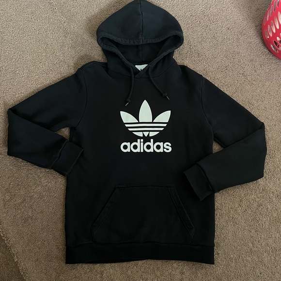 Adidas black firebird logo hoodie size small - Picture 1 of 5
